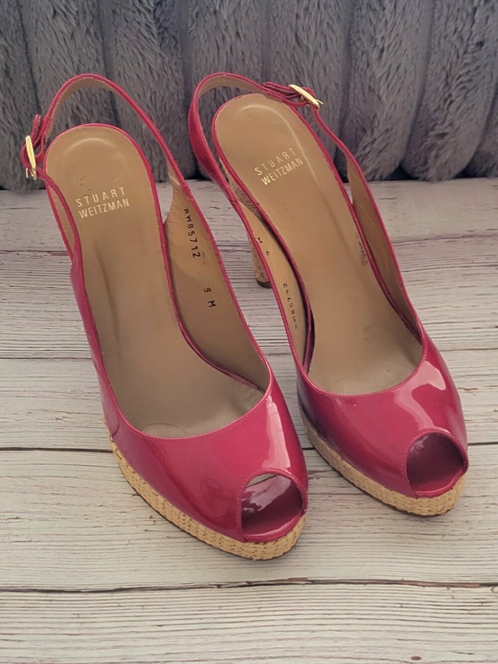 Stuart Weitzman Red Paten Leather Pumps